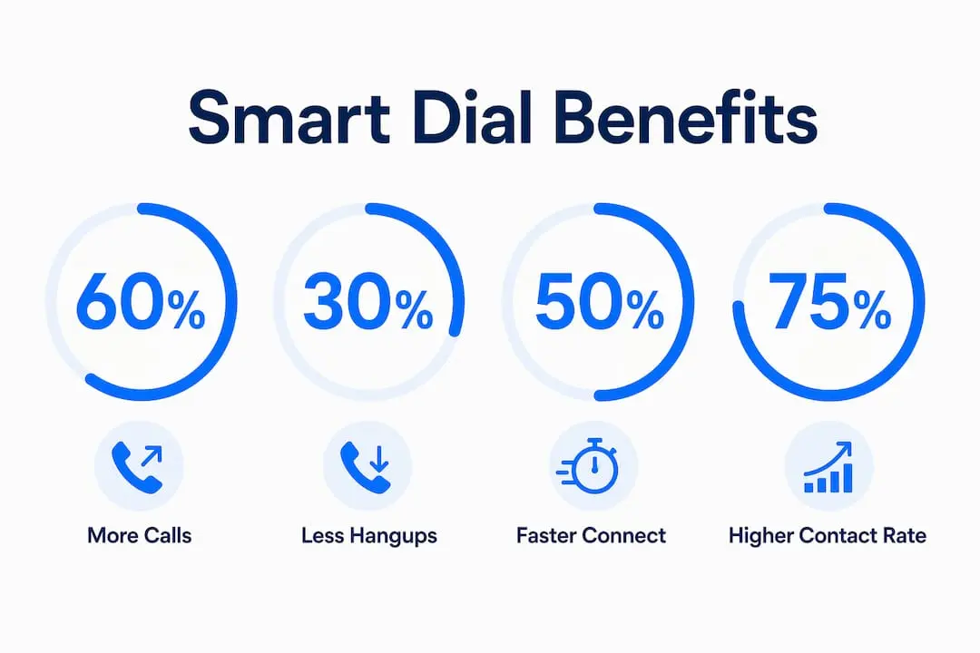 Infographic highlighting smart dialling key statistics
