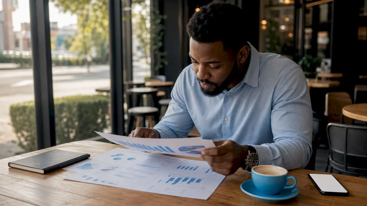 Hands flipping telecom number allocation charts