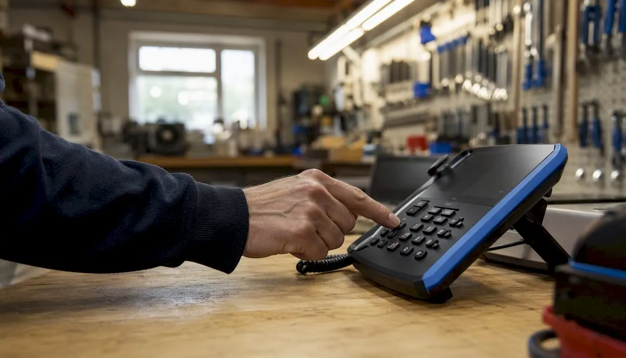Hand dialing UK phone number on office phone
