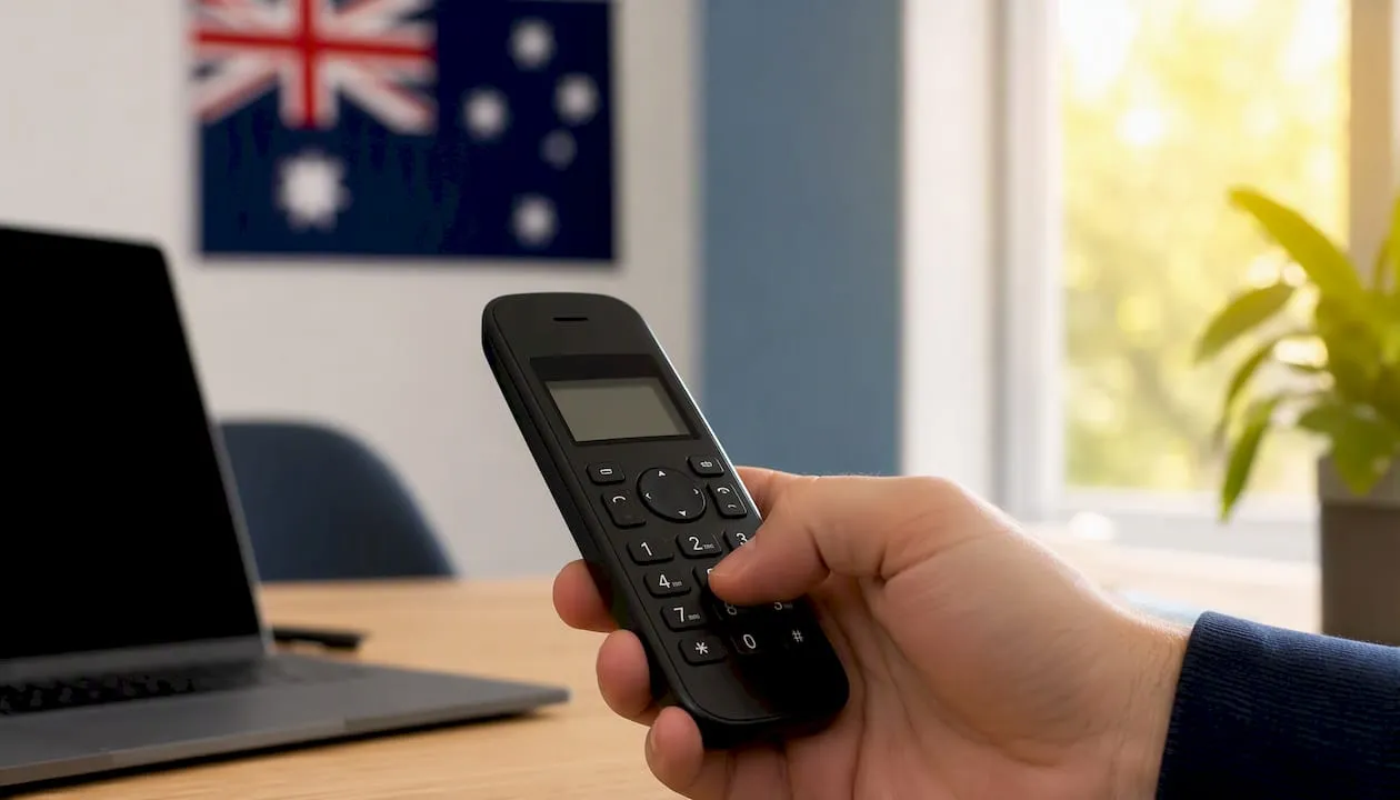 Hand dialing Australian phone number on handset