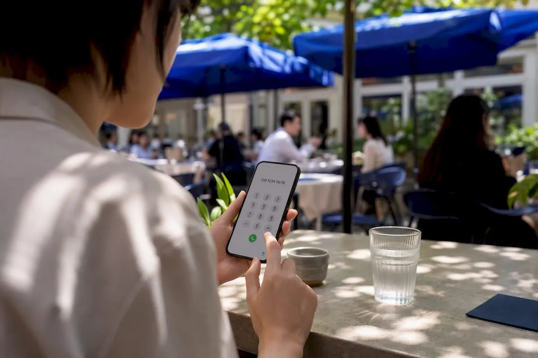 Smartphone showing Chinese mobile number dialer