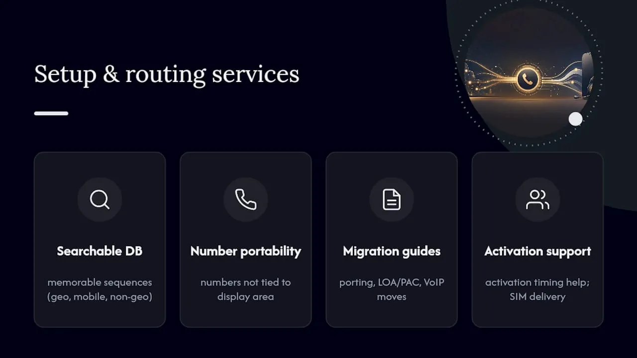 What PhoneNumbers Store provides for setup and routing — overview diagram