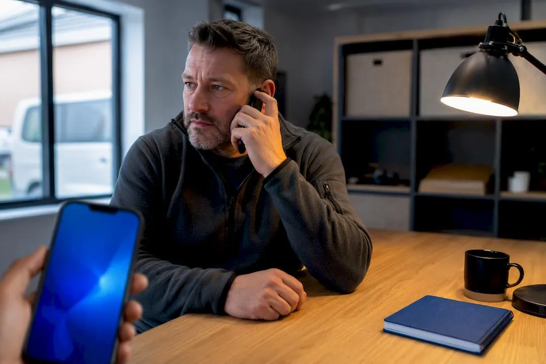 Business owner receiving landline verification call