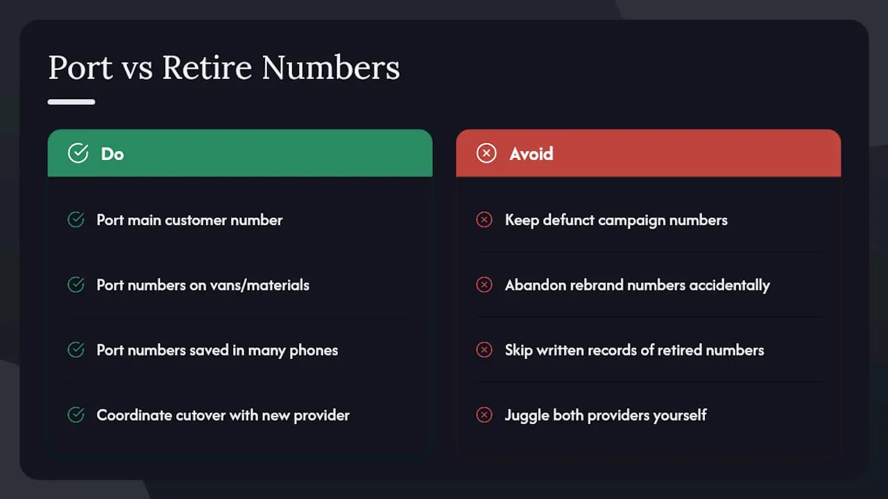 When should you port a number, and when should you let it go? — overview diagram