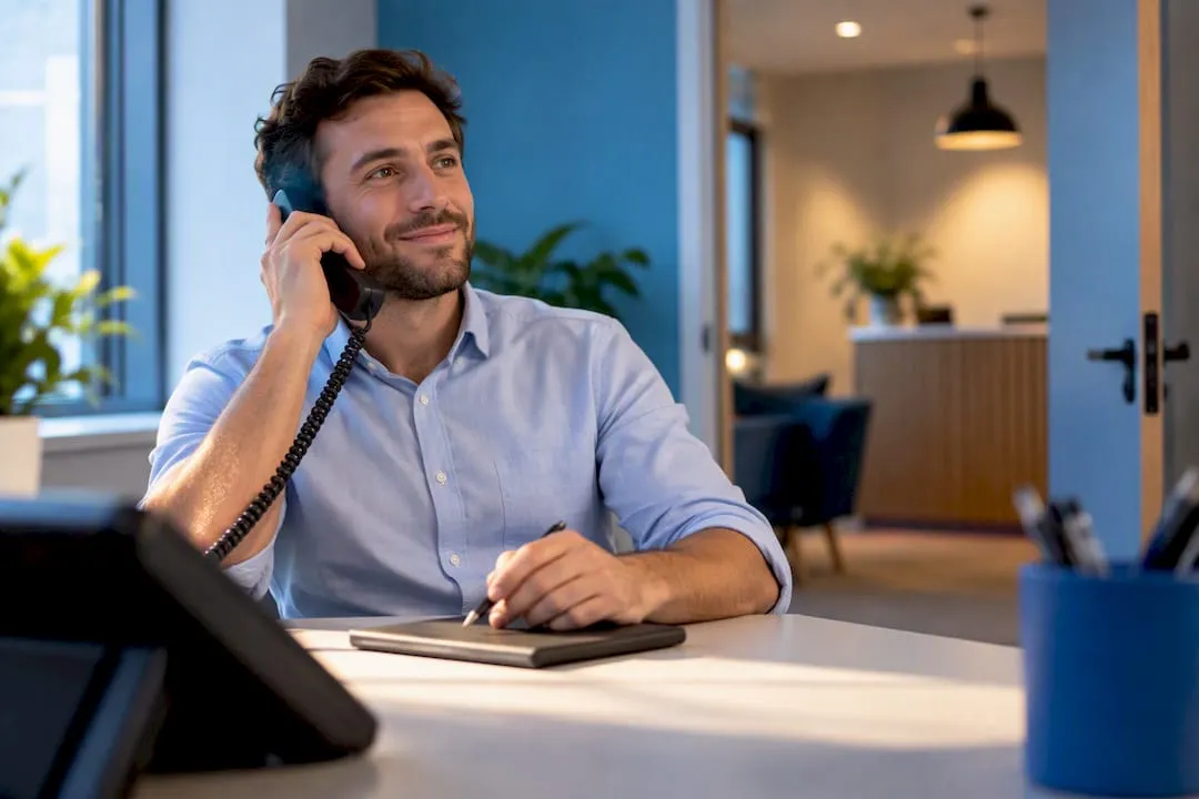 Business owner testing newly activated number