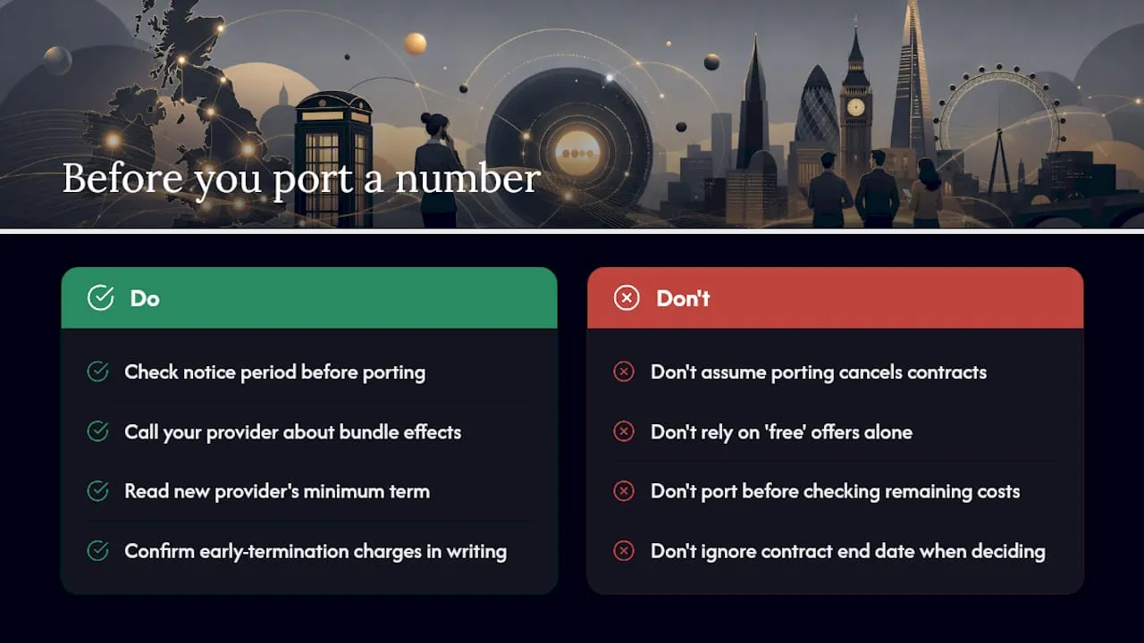 Contracts and existing agreements when changing numbers for free — overview diagram
