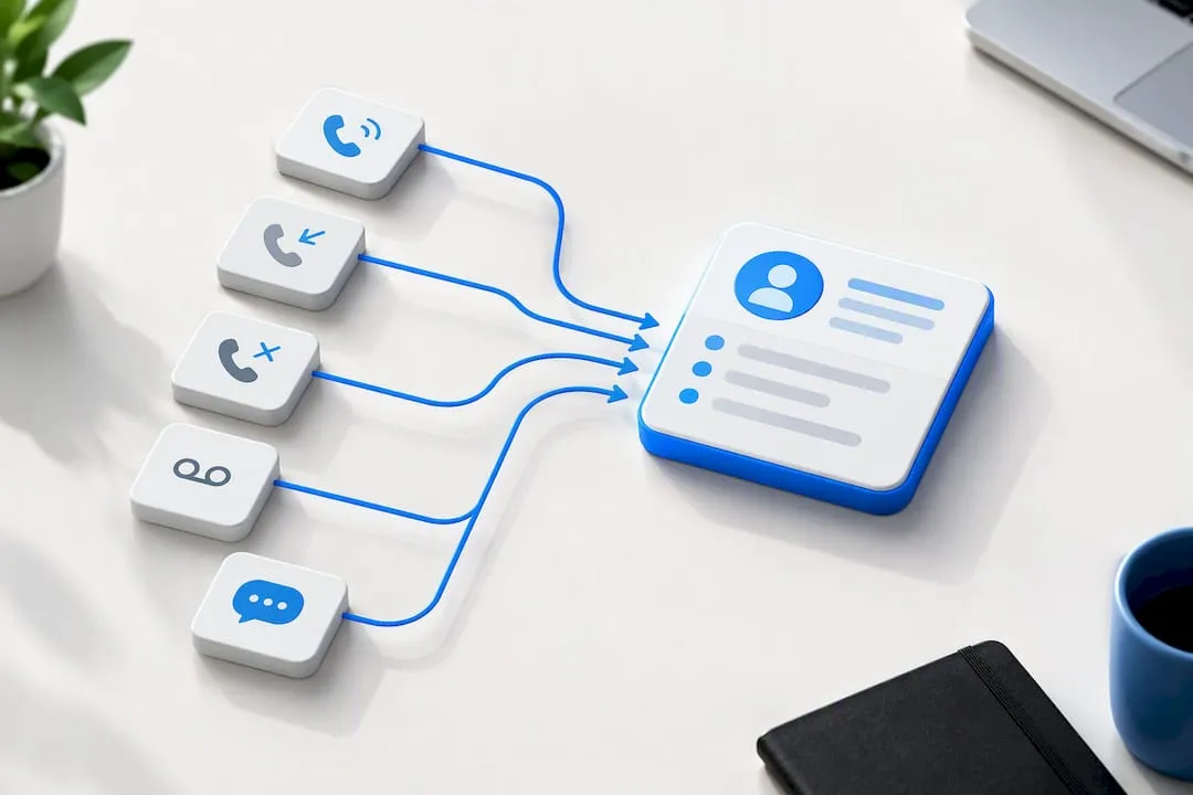 Calls flowing into customer records