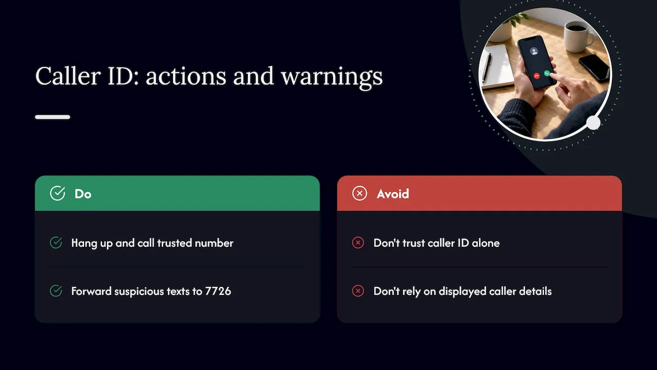Caller ID behaviour, CLI accuracy and scam risks — overview diagram