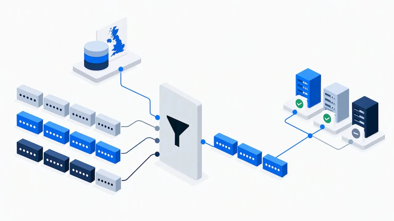 Number ranges filtered from public data to provider