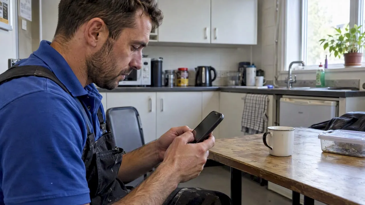 Plumber requesting a mobile PAC by text