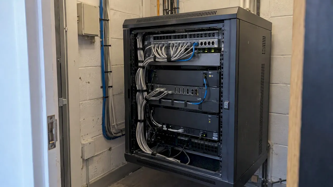 PBX cabinet installed in a small firm's premises