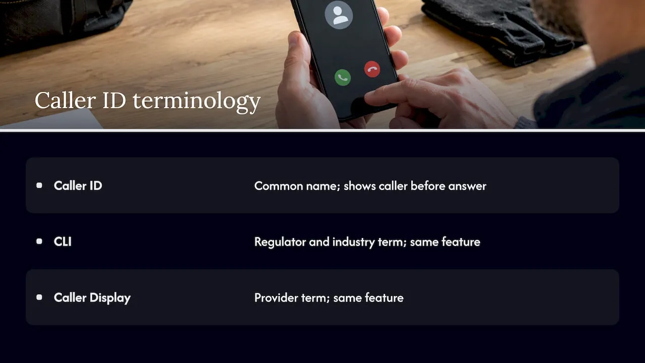 Three names for the same caller display feature